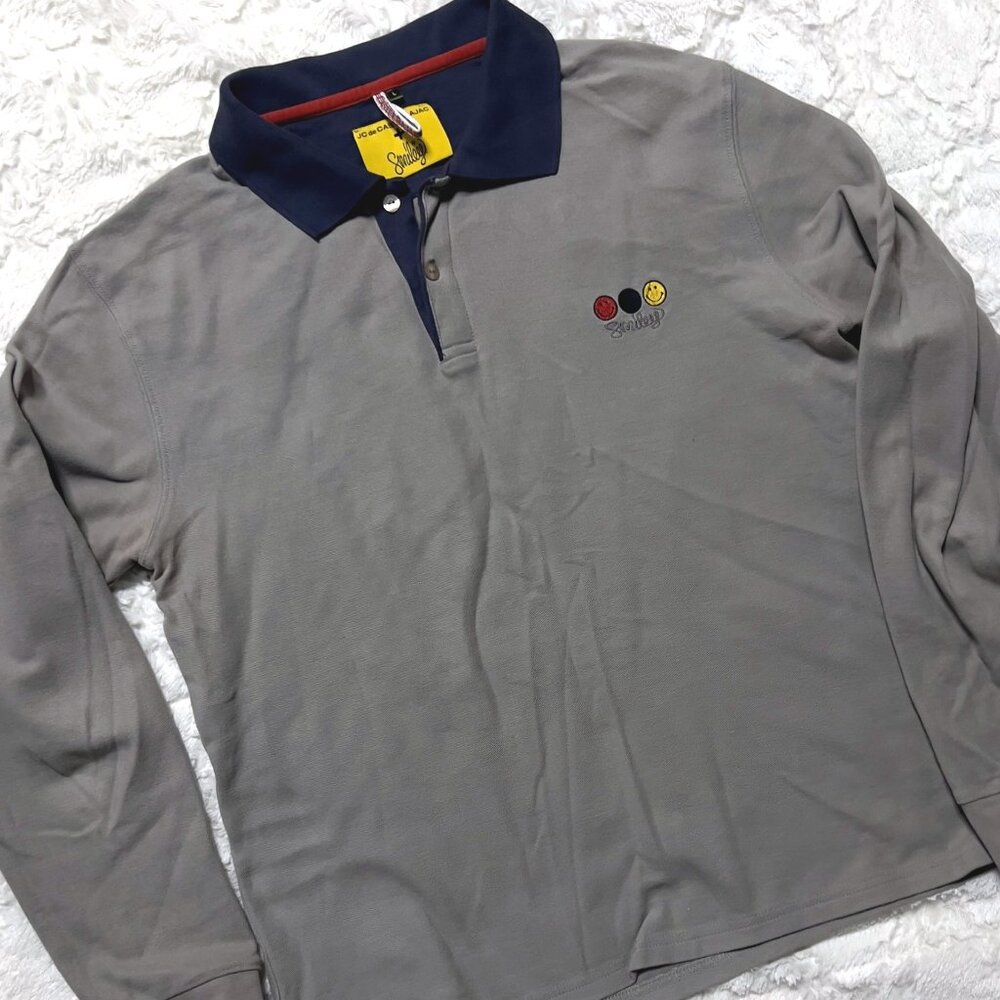JC DE CASTELBEJAC + SMILEY POLO SHIRT - LONG SLEEVE - L